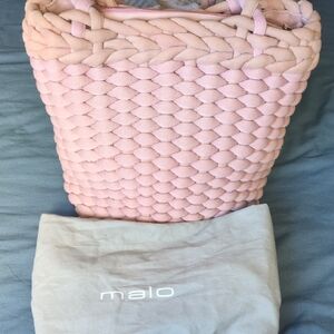 Malo Soft Pink Woven Tote Bag